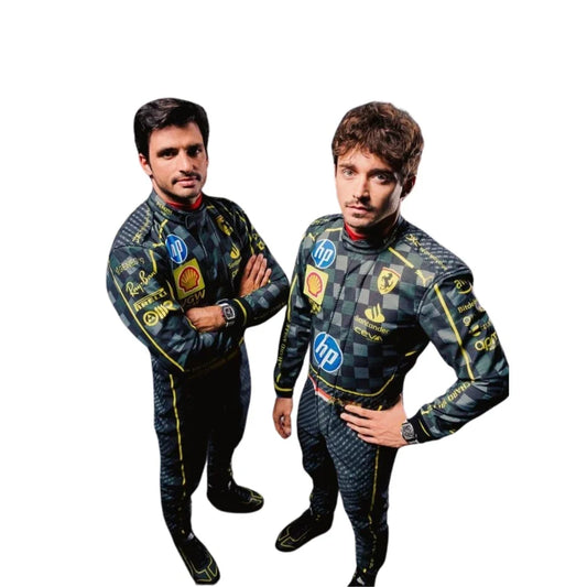 F1 Racing Costume Worn by Charles Leclerc & Carlos Sainz Jr. – 2024 HP Italy GP Ferrari
