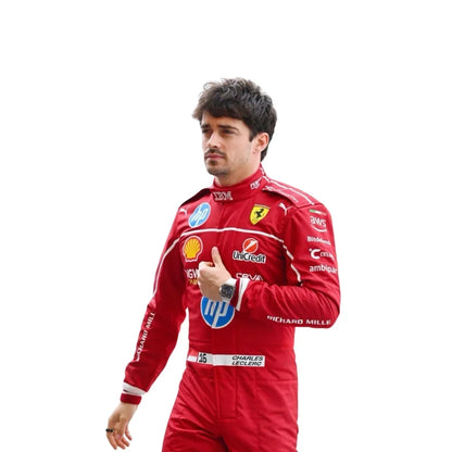 2025 F1 Racing Costume Worn by Charles Leclerc & Lewis Hamilton Ferrari | KarteX Racewear