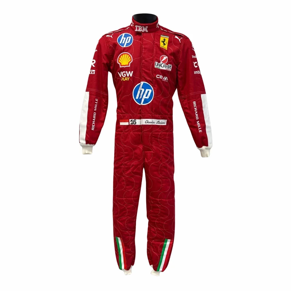 Charles Leclerc 2025 Monza GP Ferrari F1 Racing Suit | KarteX Racewear