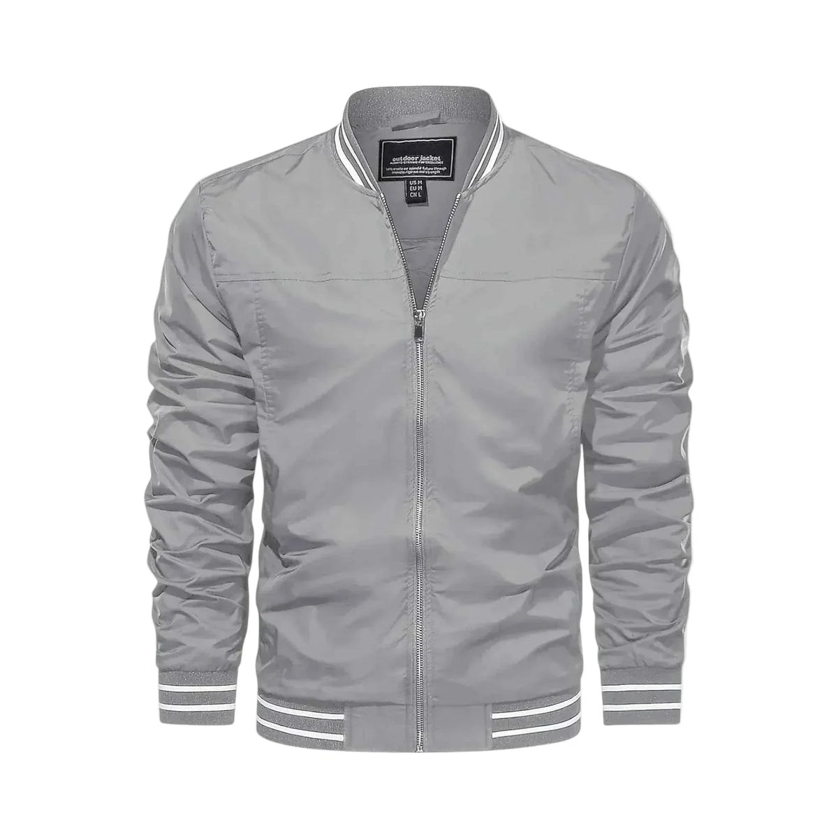 Men's Lightweight Bomber Jacket - Light Grey