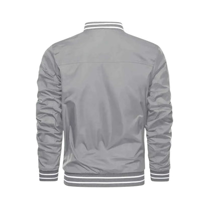Men's Lightweight Bomber Jacket - Light Grey