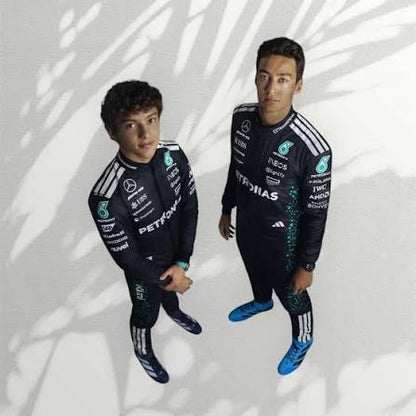 George Russell 2025 Mercedes F1 Inspired Race Suit  black | KarteX Racewear