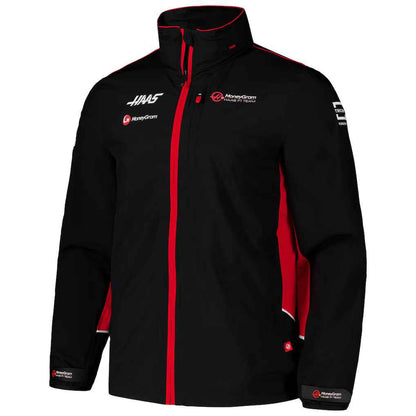 Men's Black Haas F1 Team 2024 Full-Zip Hoodie Raincoat