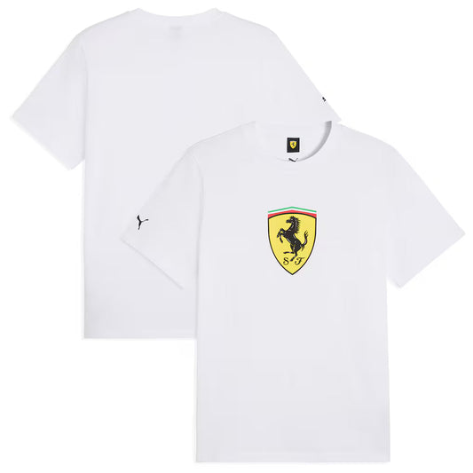 Scuderia Ferrari Large Shield T-Shirt by Puma - White